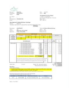 Contoh Invoice Hotel Bahasa Indonesia