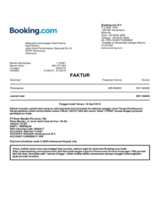 Contoh Invoice Hotel Bahasa Indonesia