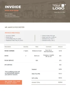 Contoh Invoice Hotel Bahasa Inggris