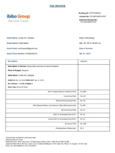 Contoh Invoice Hotel Bahasa Inggris